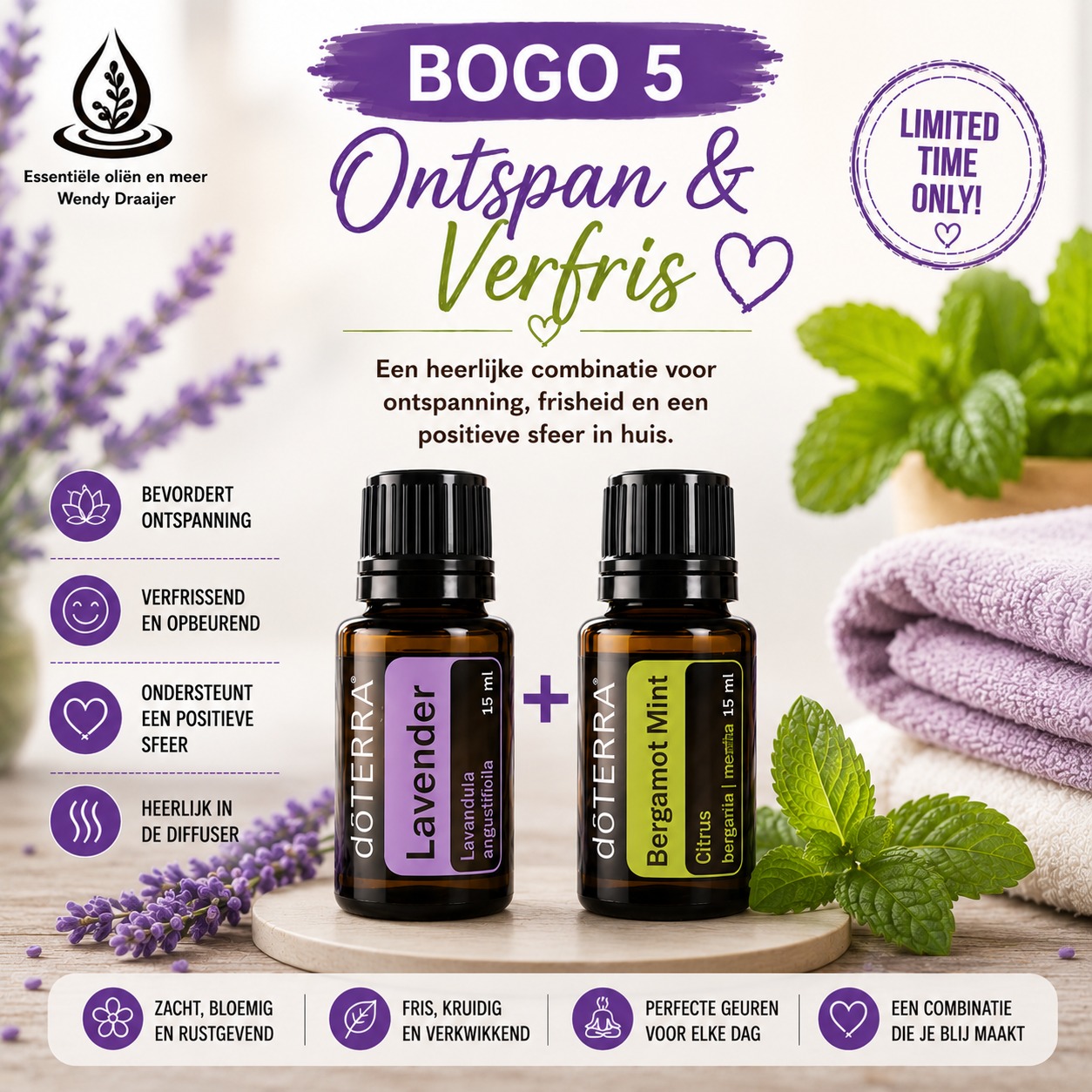 BOGO 5 Lavender + Bergamot Mint GRATIS
