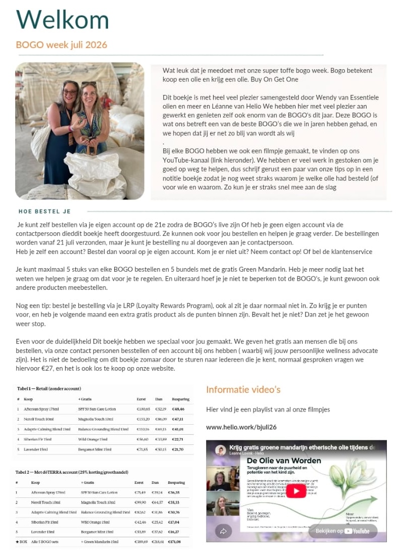 BOGO Ebook Essentiële Oliën + 6 Exclusieve Video’s